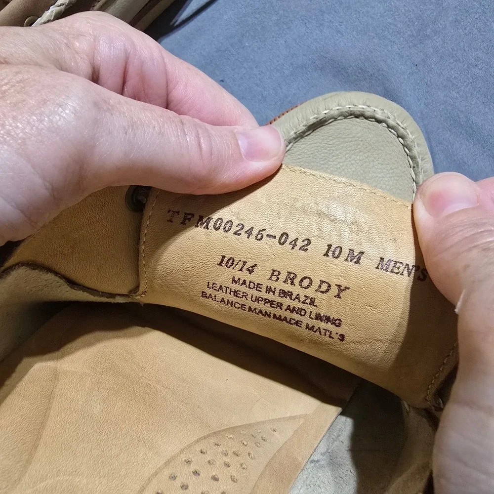 Tommy Bahama Brody Boat Shoes Mens 10 M Tan Brown Leather TFM00246-042